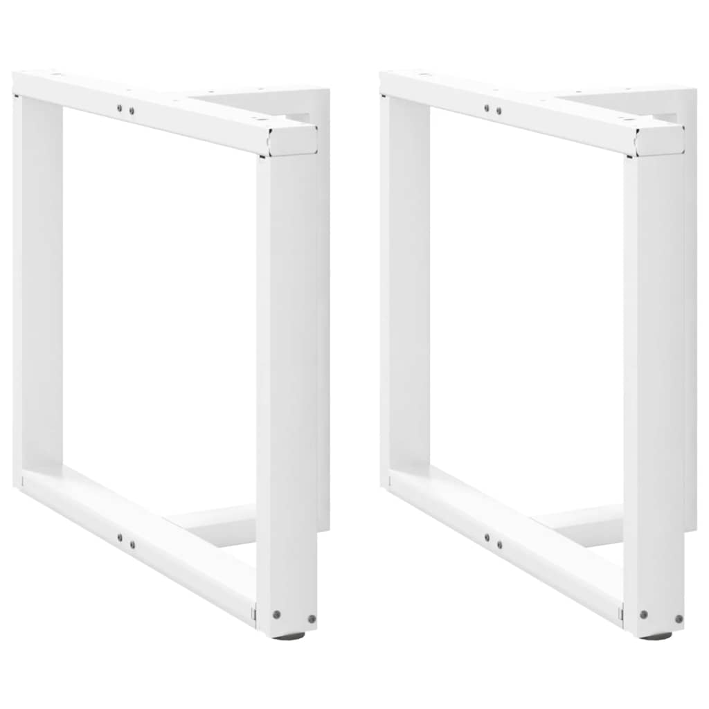 Vetonek Patas de mesa de comedor en forma de T 2 uds acero blanco