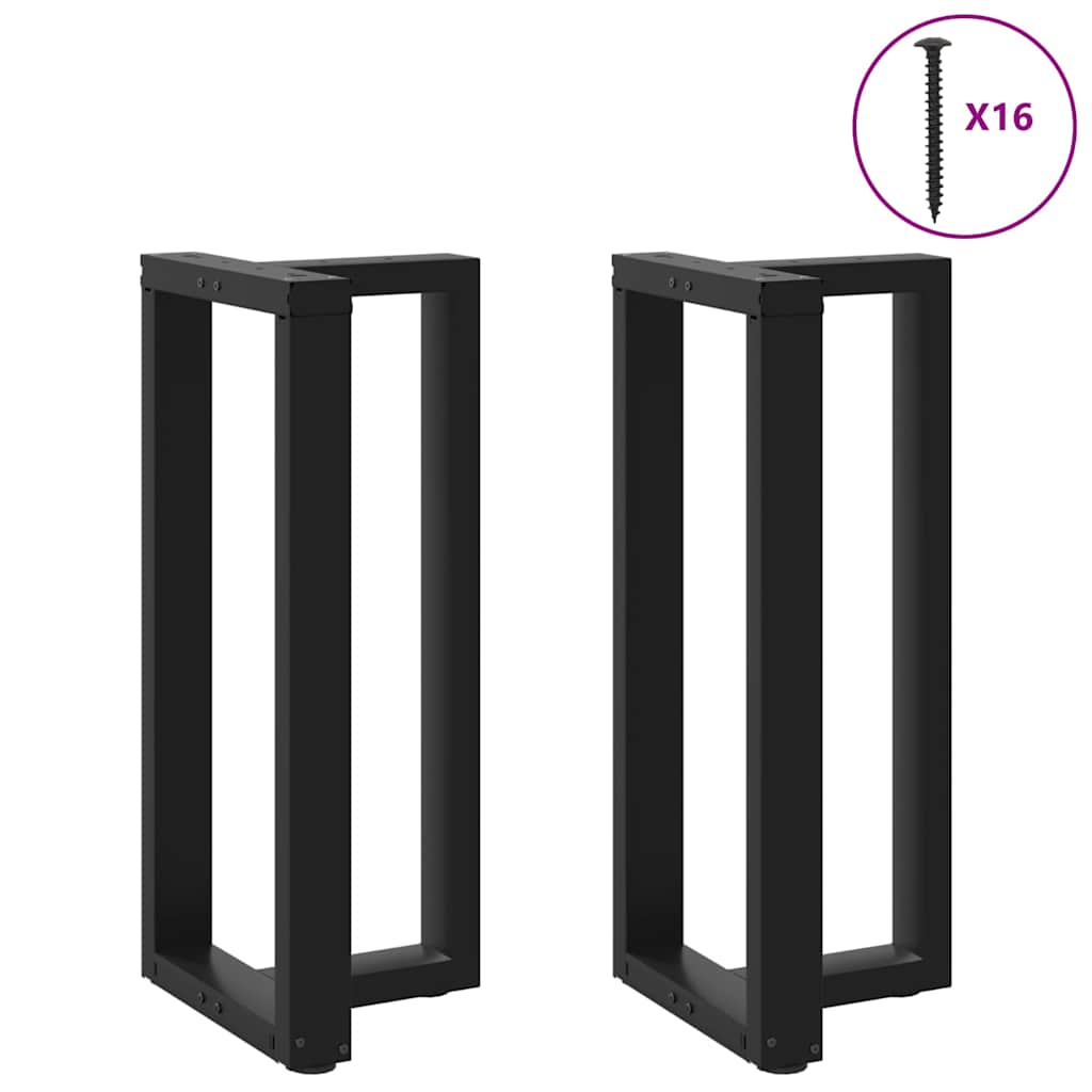 Vetonek Patas de mesa de bar forma T 2 uds acero negro 40x35x(91-92) cm