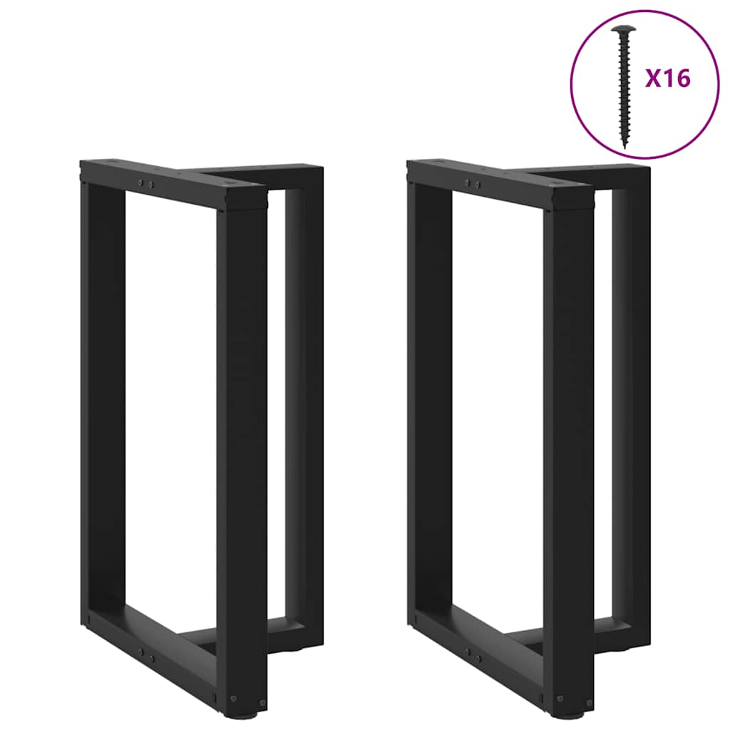 Vetonek Patas de mesa de bar forma T 2 uds acero negro 60x35x(91-92) cm