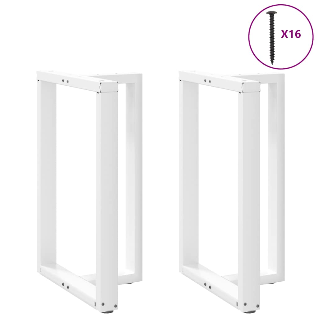 Vetonek Patas de mesa de bar forma T 2 uds acero blanco 60x35x(91-92)cm