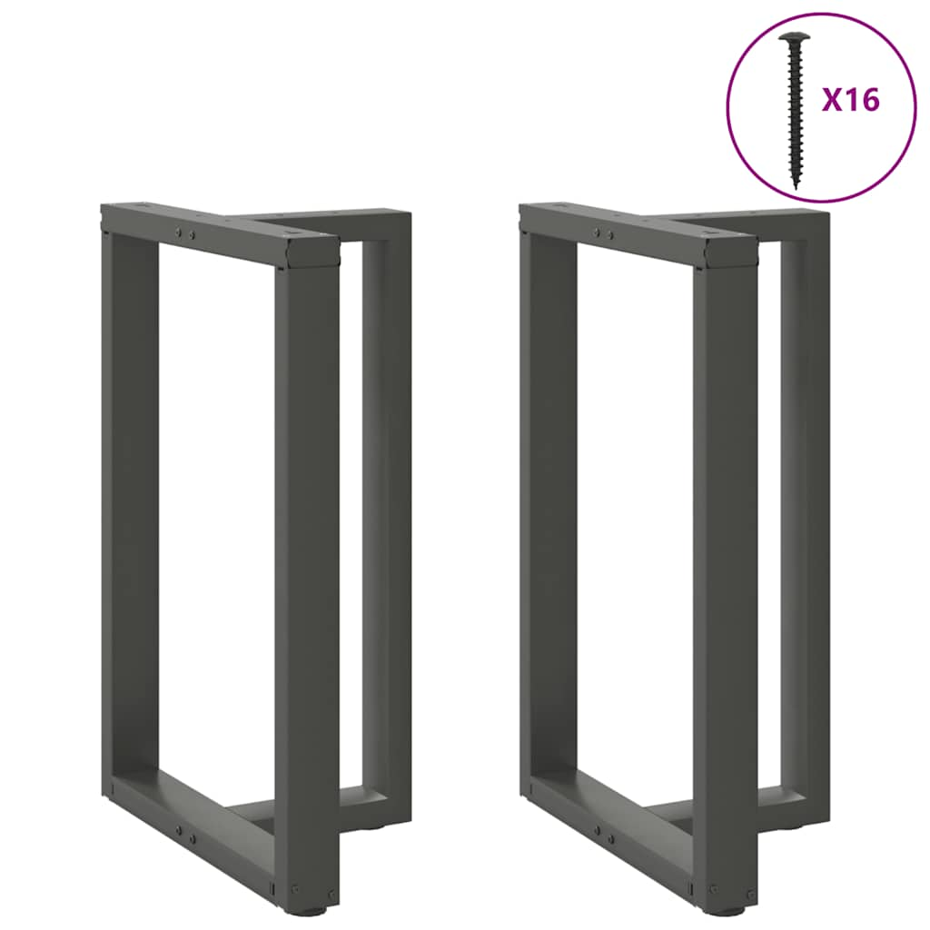 Vetonek Patas de mesa bar forma T 2 uds acero antracita 60x35x(91-92)cm