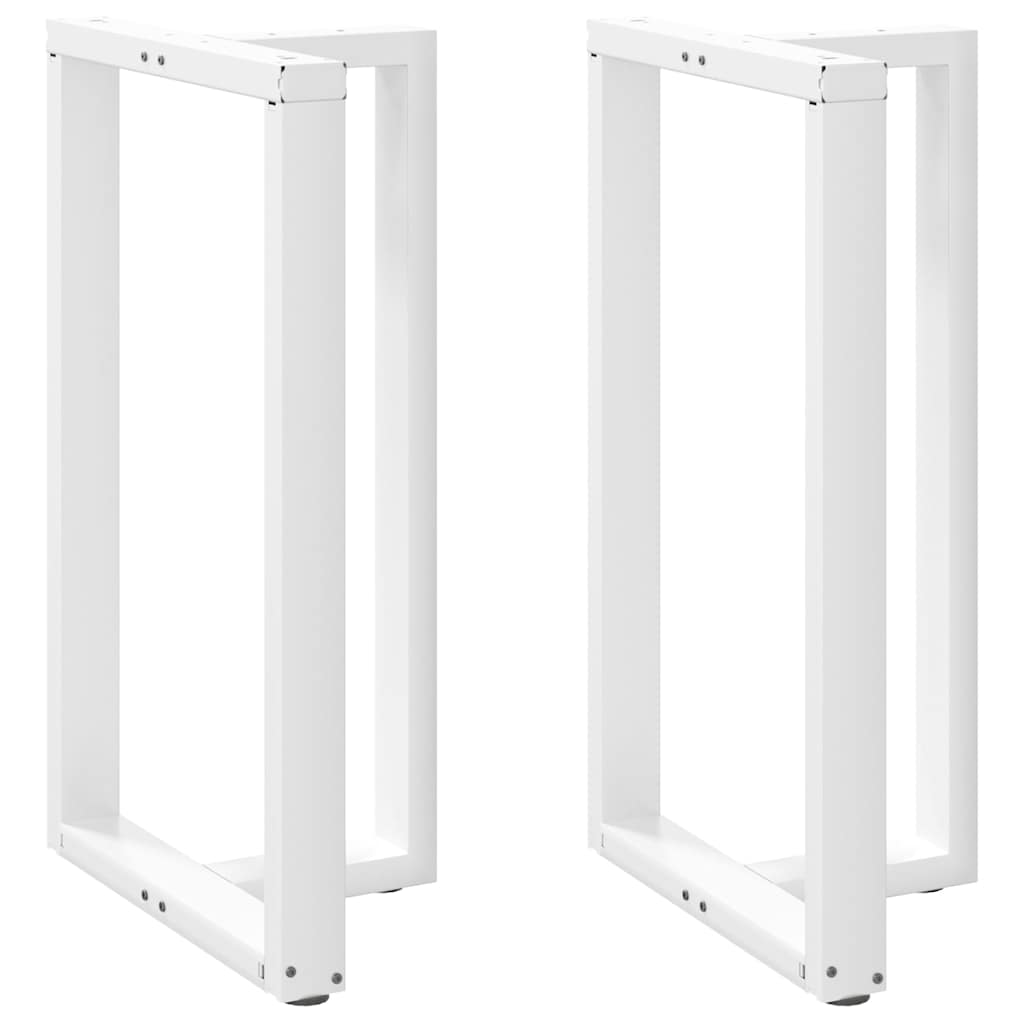 Vetonek Patas de mesa bar forma T 2 uds acero blanco 60x35x(101-102) cm