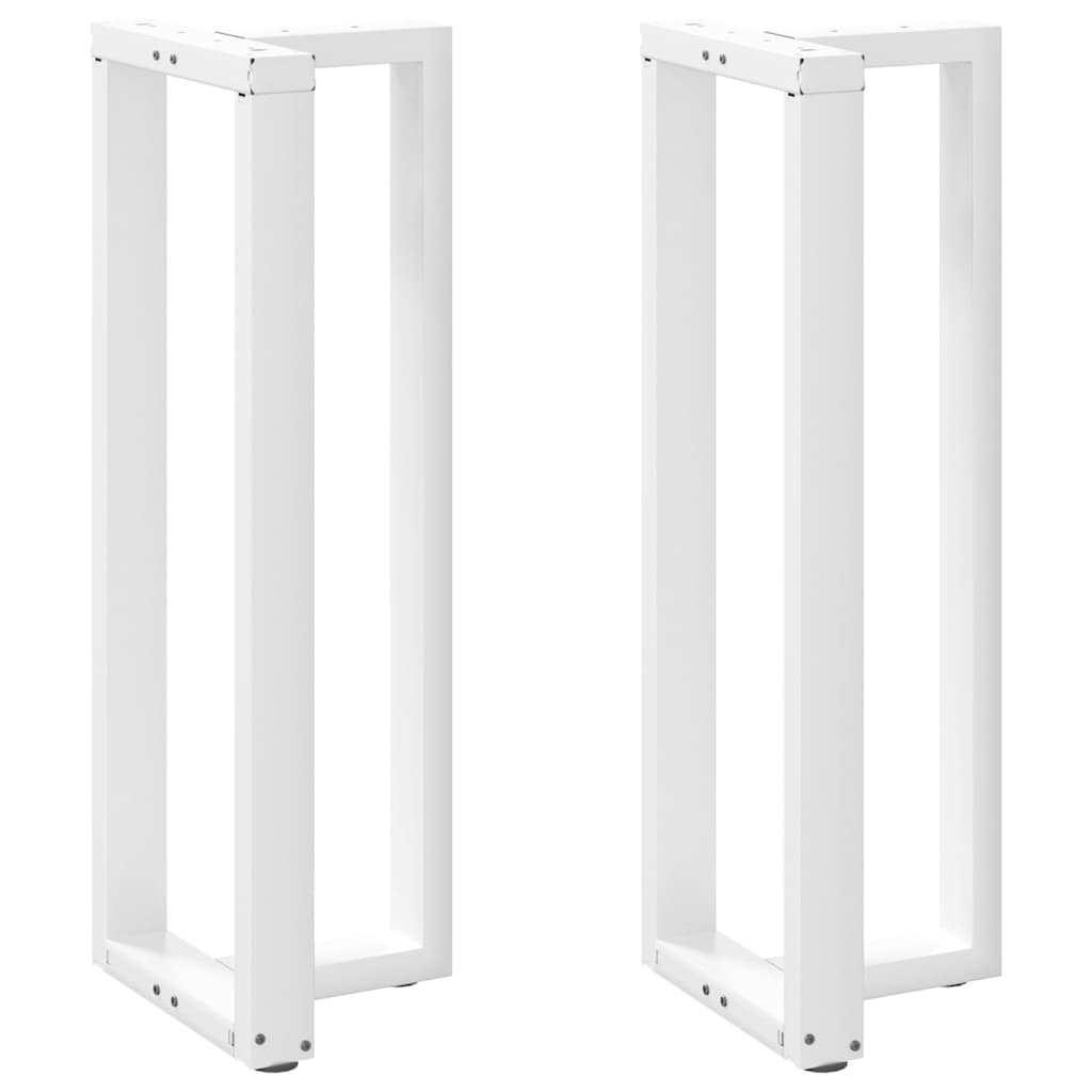 Vetonek Patas de mesa bar forma T 2 uds acero blanco 40x35x(111-112) cm