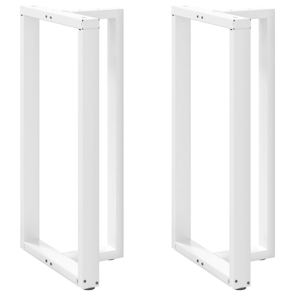 Vetonek Patas de mesa bar forma T 2 uds acero blanco 60x35x(111-112) cm