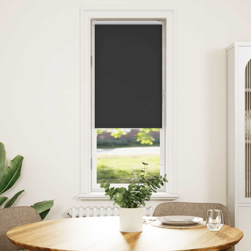 Vetonek Estor Enrollable Opaco negro 40x130 cm Tela Ancho 35,7 cm