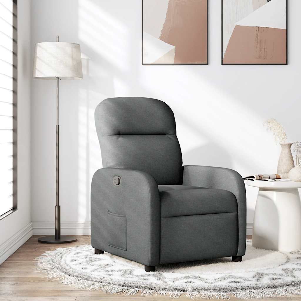 Vetonek Sillón reclinable de tela gris oscuro