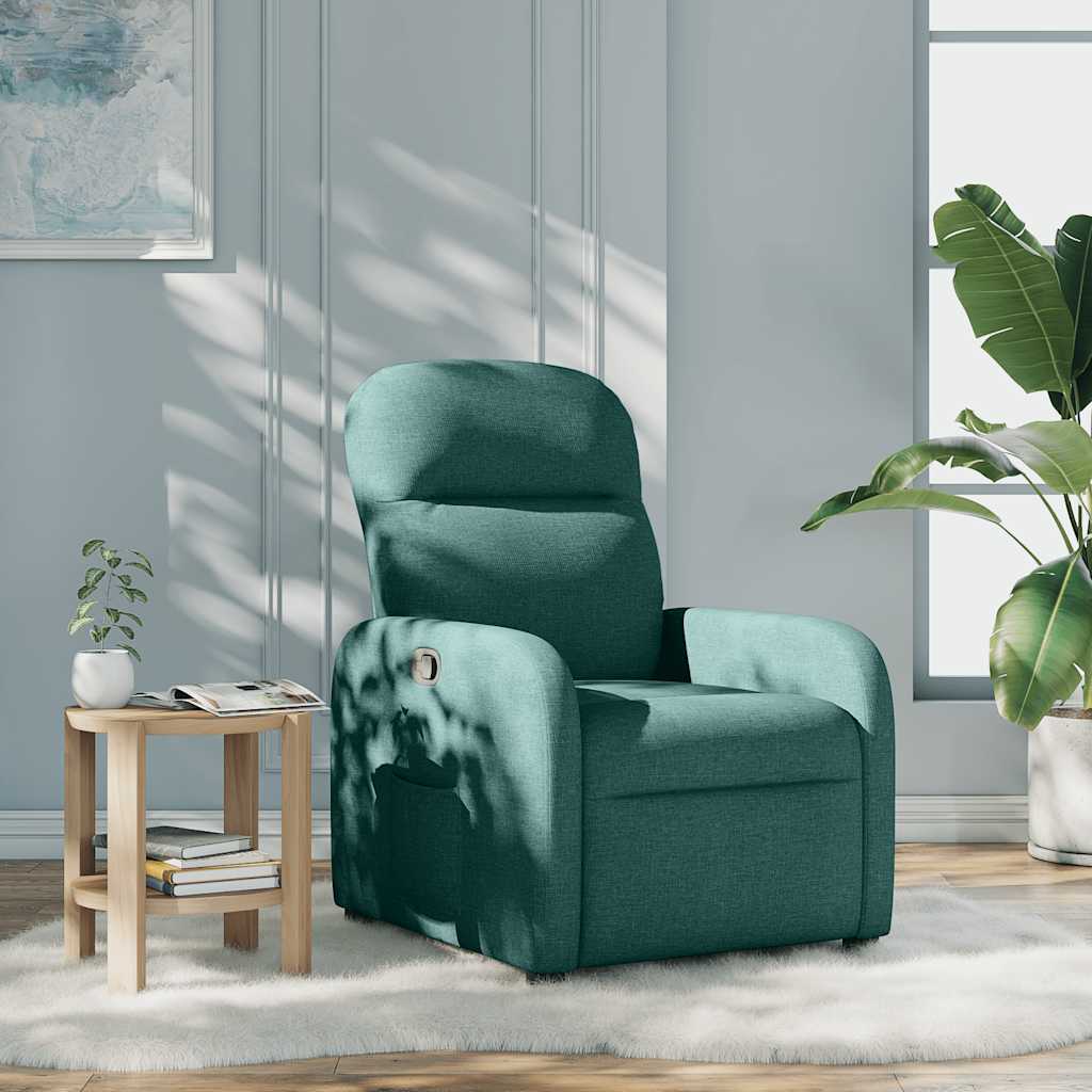 Vetonek Sillón reclinable de tela verde oscuro