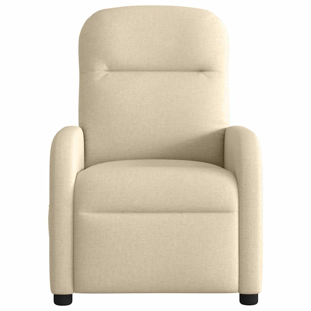 Reclinable Cream fabric massage chair