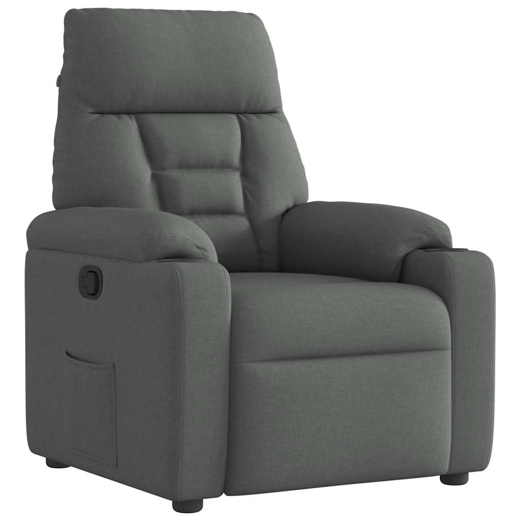 Vetonek Sillón reclinable de tela gris oscuro