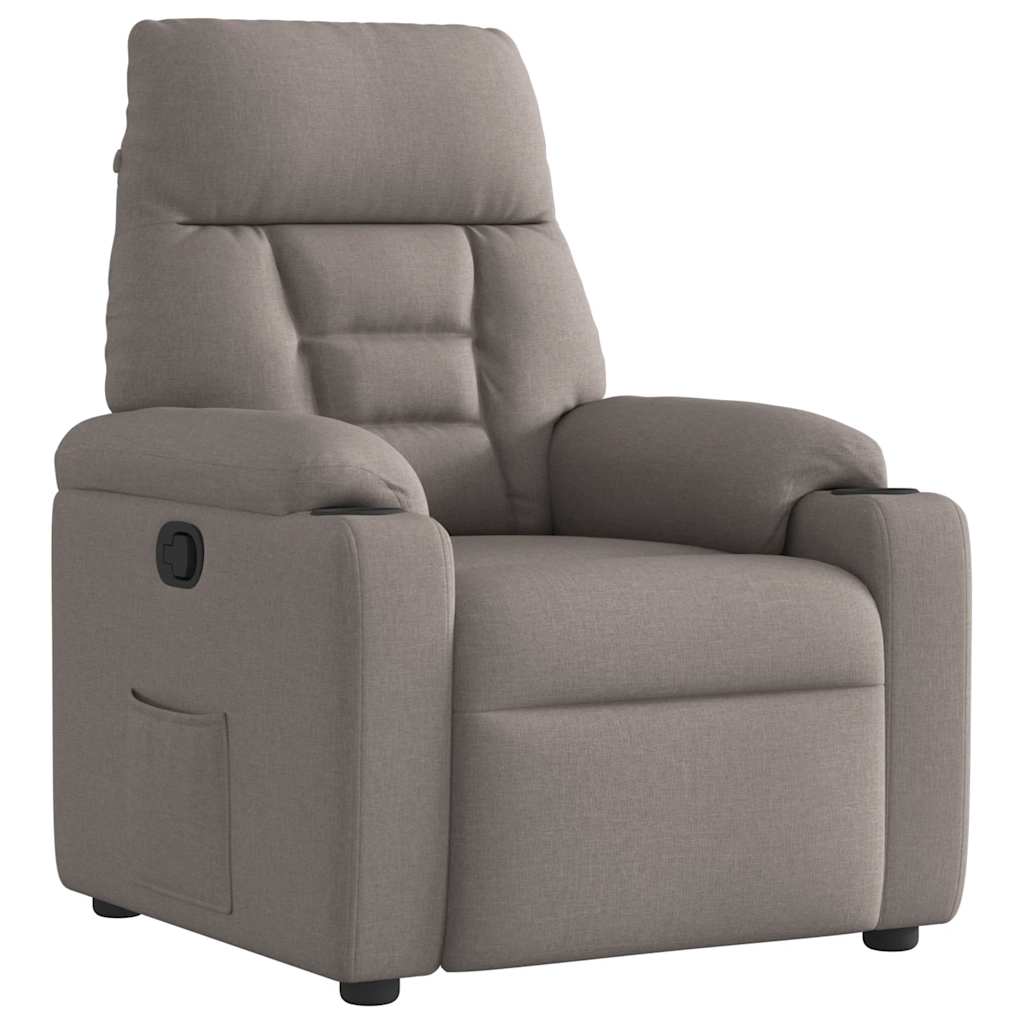 Vetonek Sillón reclinable de tela gris taupe