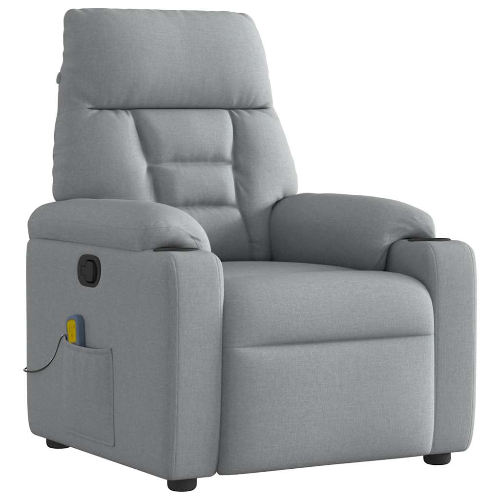 Vetonek Sillón reclinable de masaje de tela gris claro