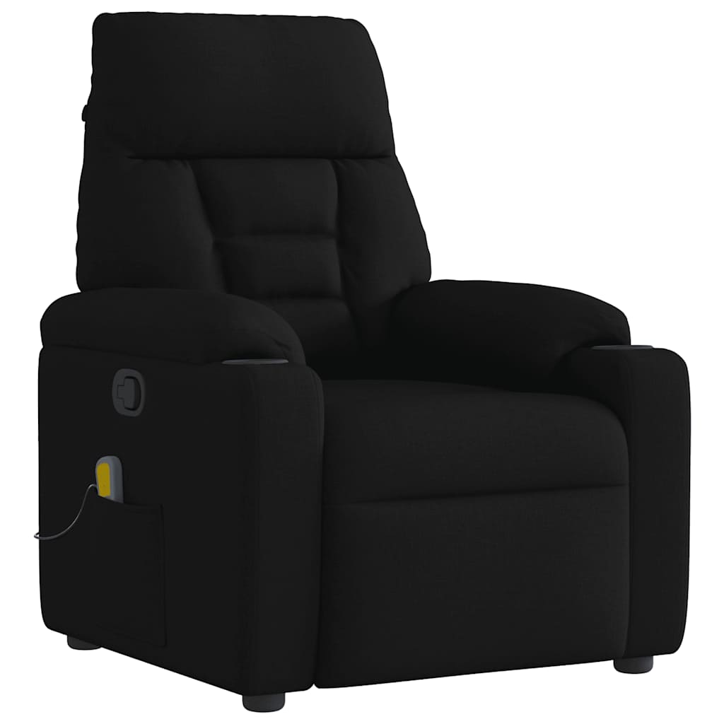 Vetonek Sillón reclinable de masaje de tela negro