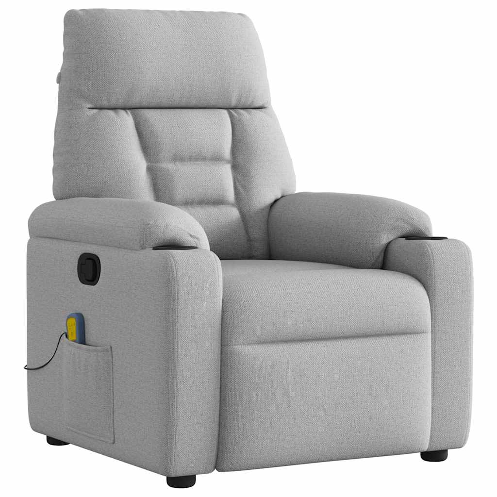 Vetonek Sillón de masaje reclinable de tela gris nube