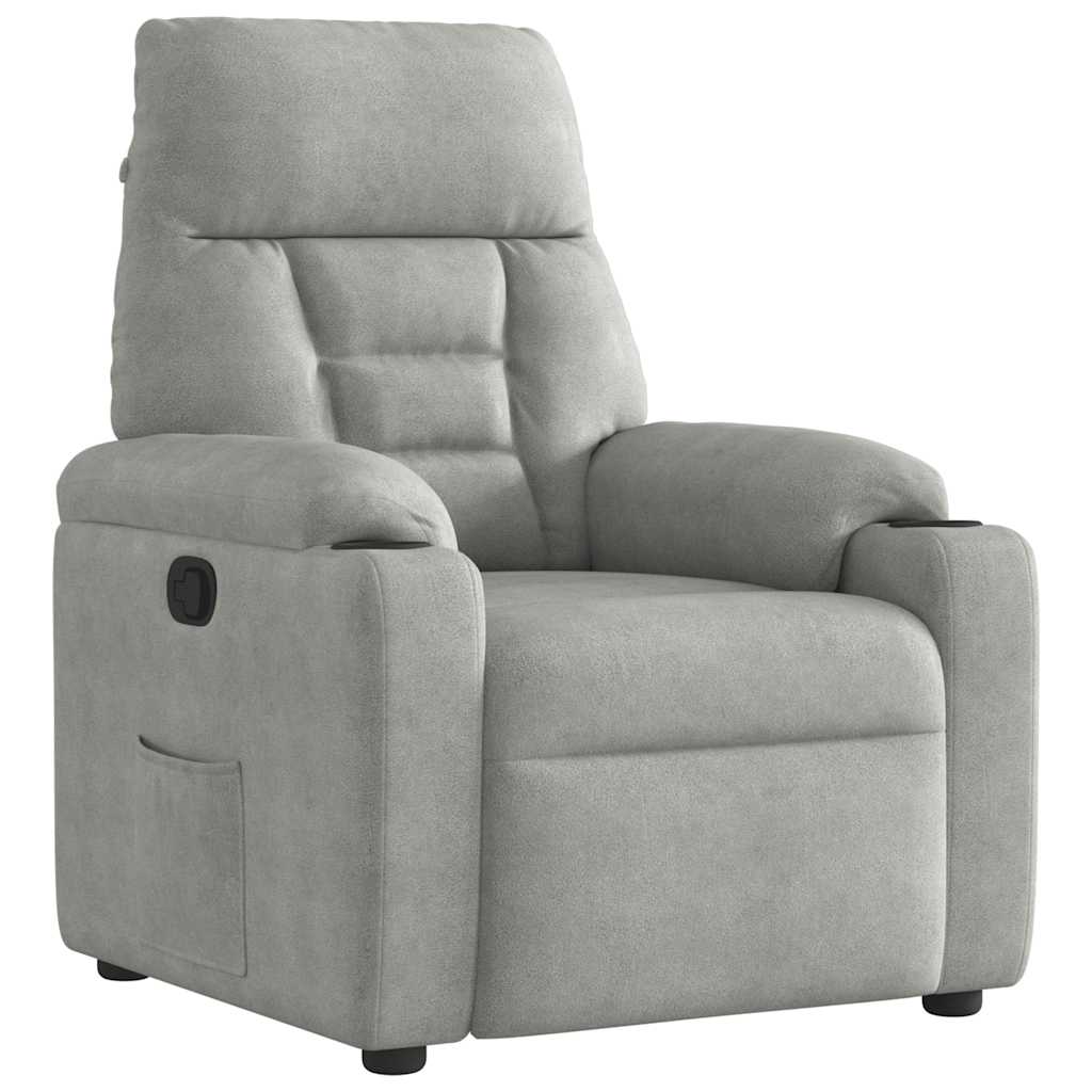 Vetonek Sillón reclinable tela de microfibra gris claro