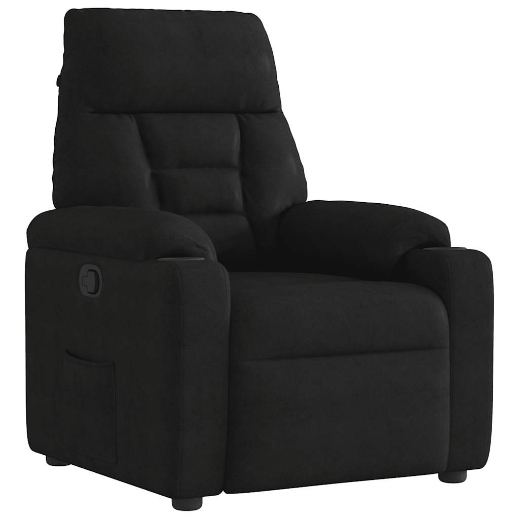 Vetonek Sillón reclinable tela de microfibra negro