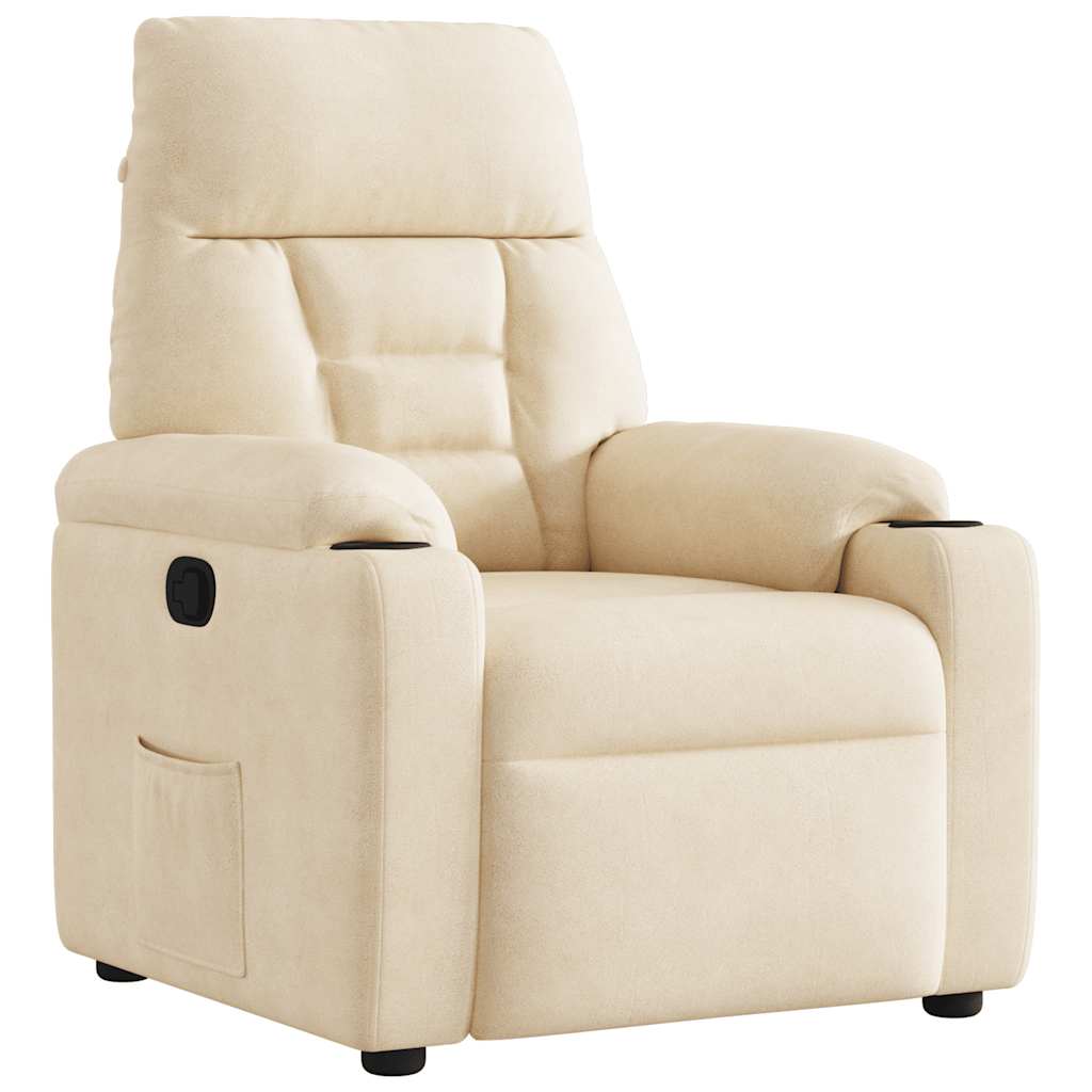 Vetonek Sillón reclinable tela de microfibra beige