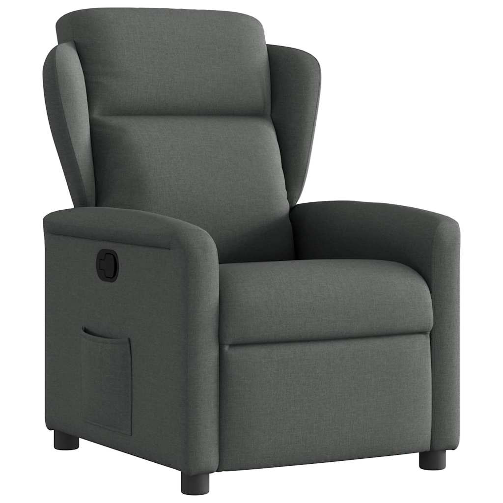 Vetonek Sillón reclinable de tela gris oscuro