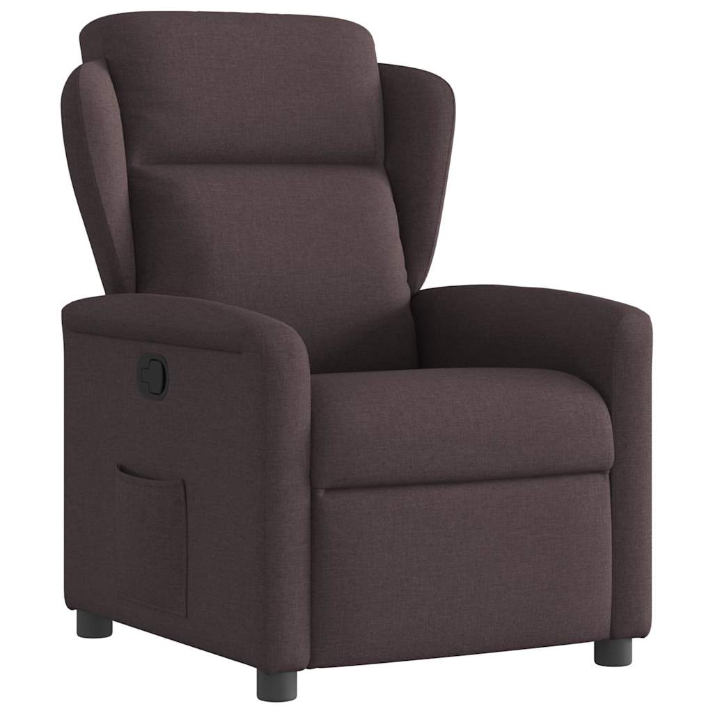 Vetonek Sillón reclinable de tela marrón oscuro