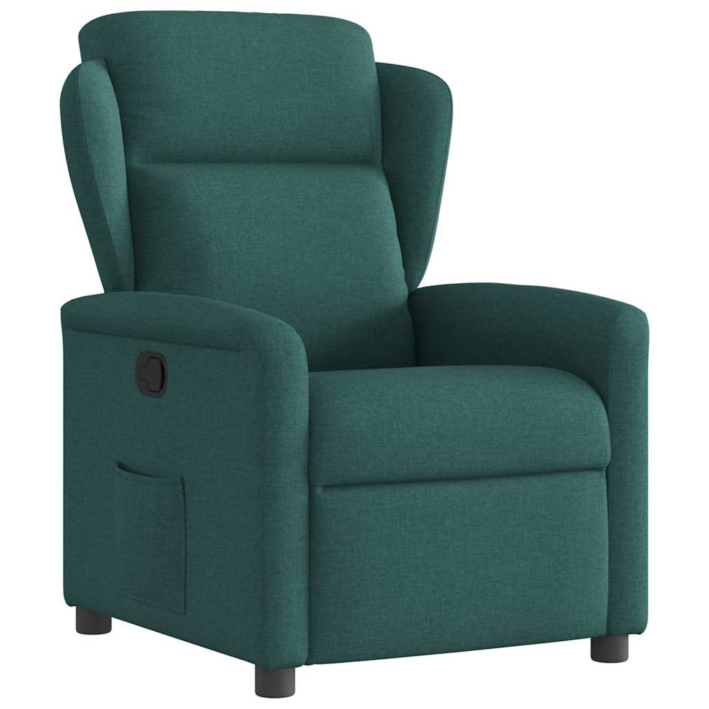 Vetonek Sillón reclinable de tela verde oscuro