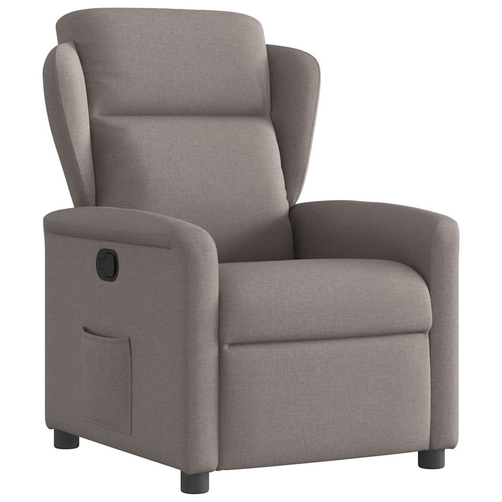 Vetonek Sillón reclinable de tela gris taupe