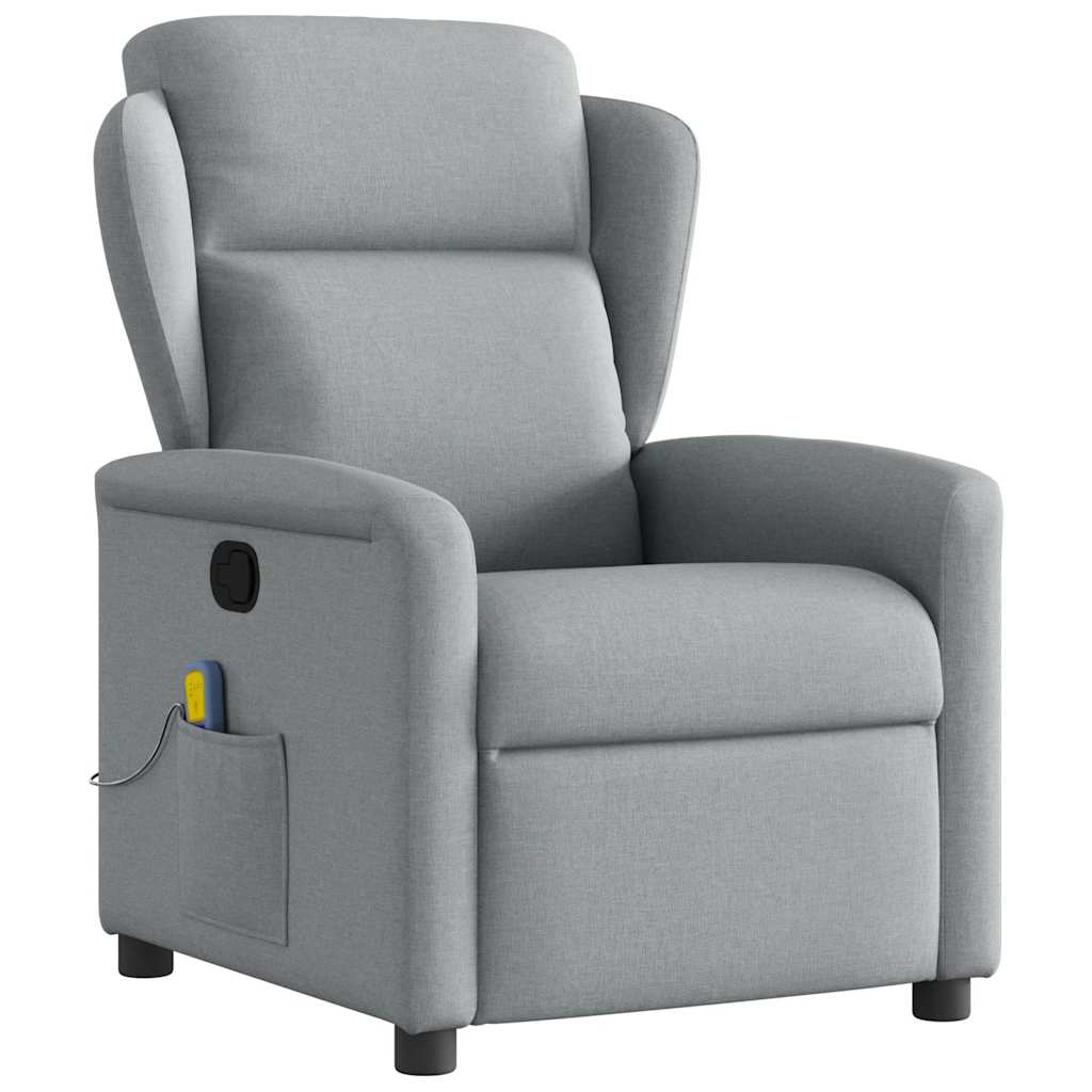 Vetonek Sillón reclinable de masaje de tela gris claro