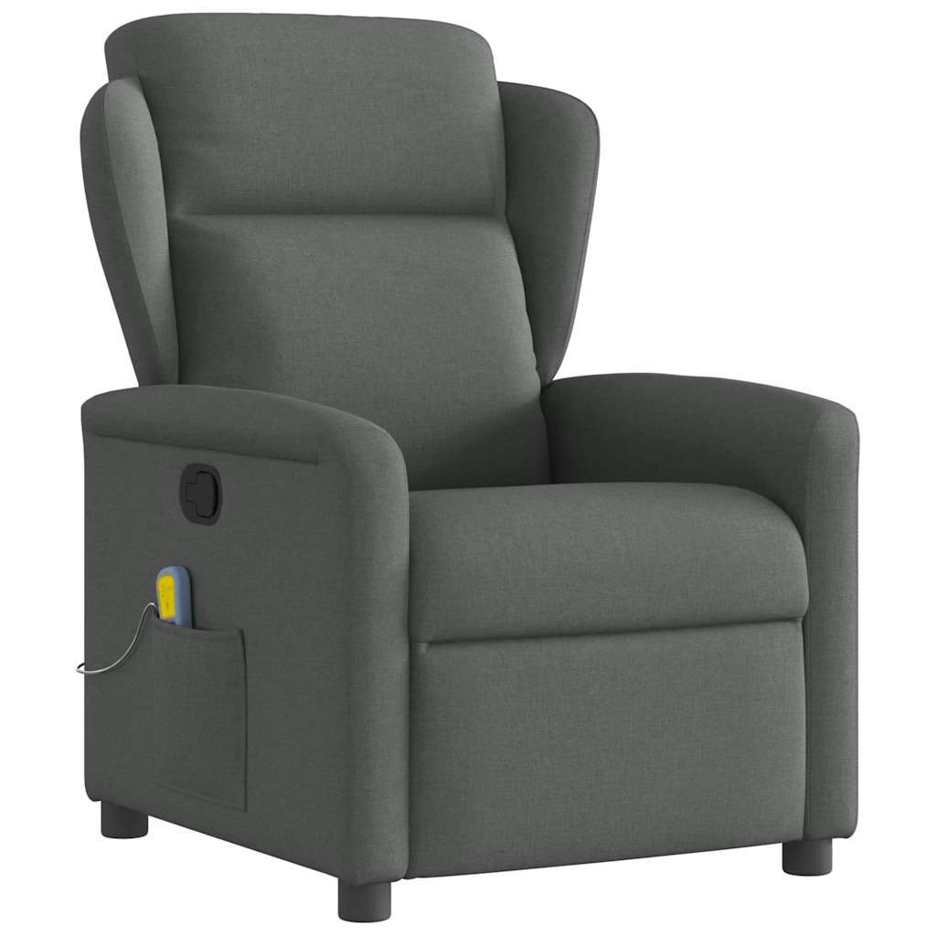 Vetonek Sillón de masaje reclinable de tela gris oscuro