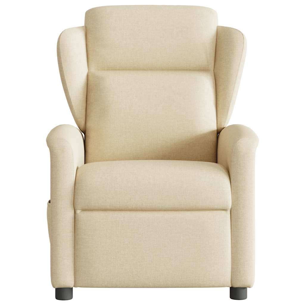 Reclinable Cream fabric massage chair