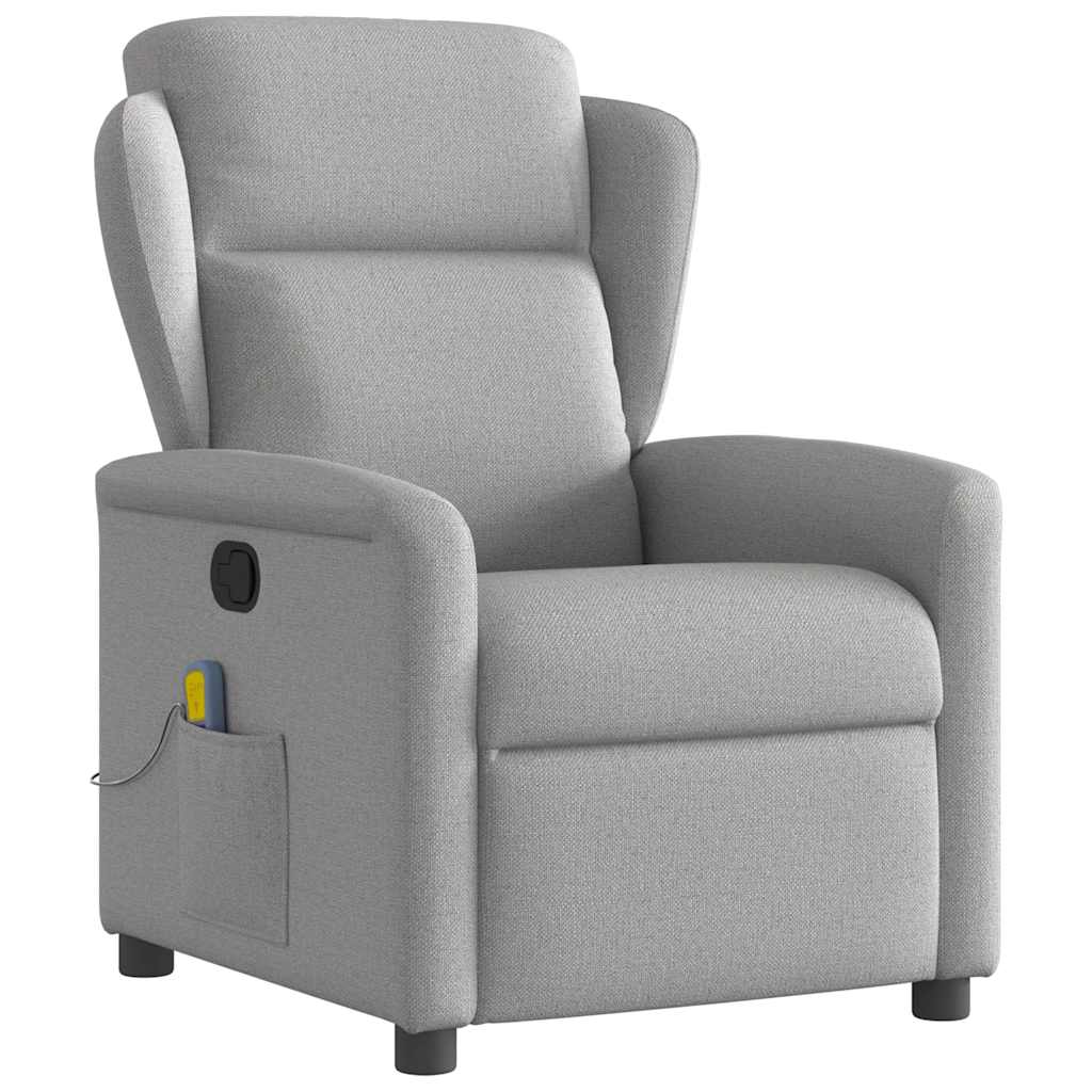 Vetonek Sillón de masaje reclinable de tela gris nube