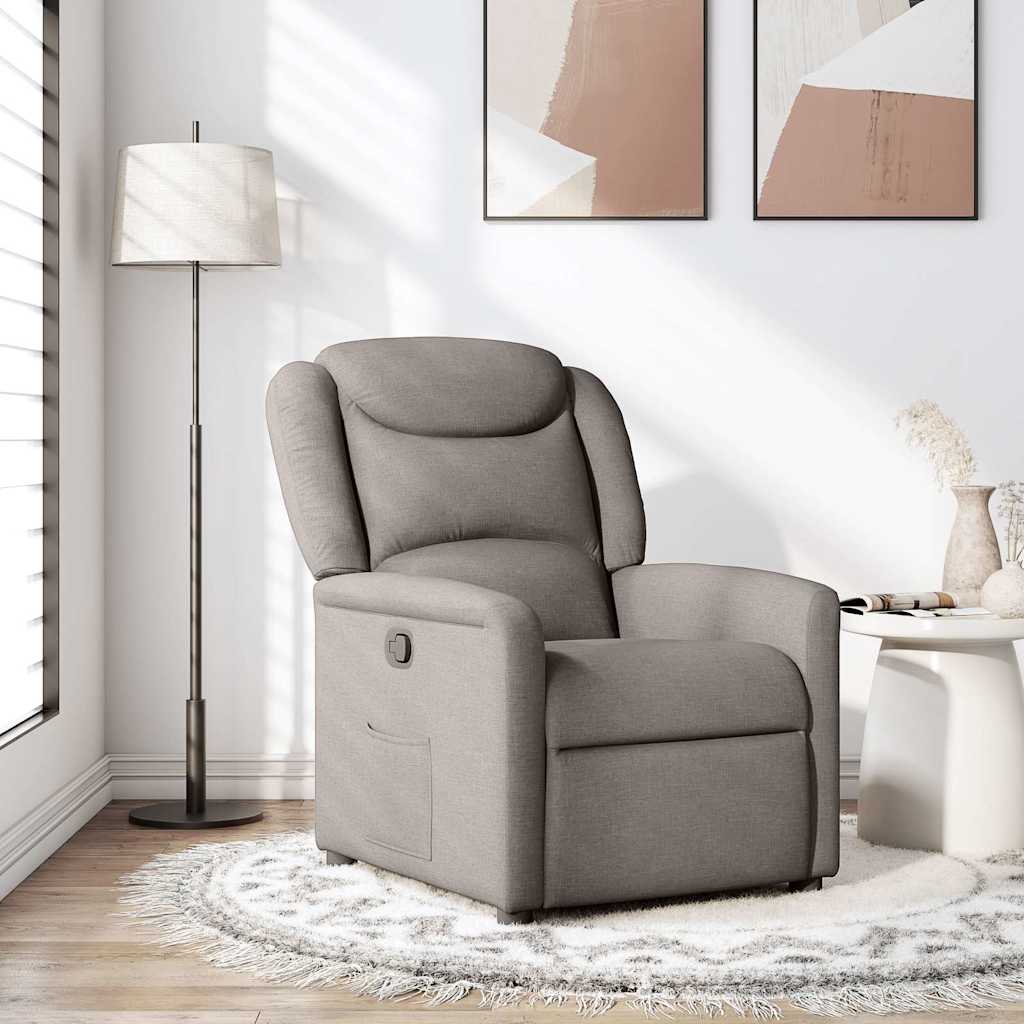 Vetonek Sillón reclinable de tela gris taupe