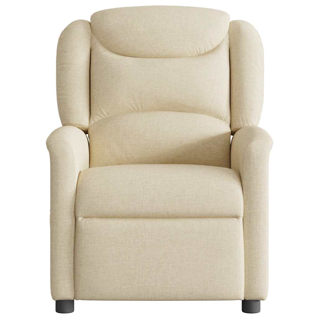 Reclinable Cream fabric massage chair