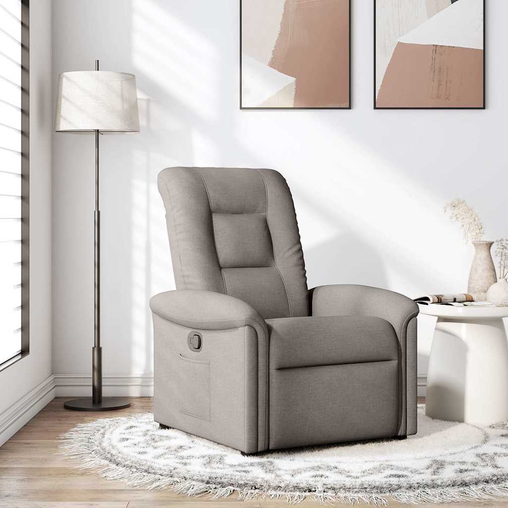 Vetonek Sillón reclinable de tela gris taupe