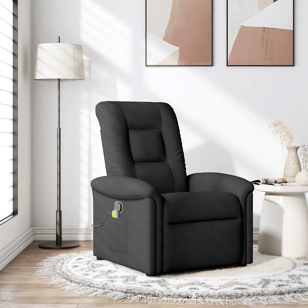 Vetonek Sillón reclinable de masaje de tela negro