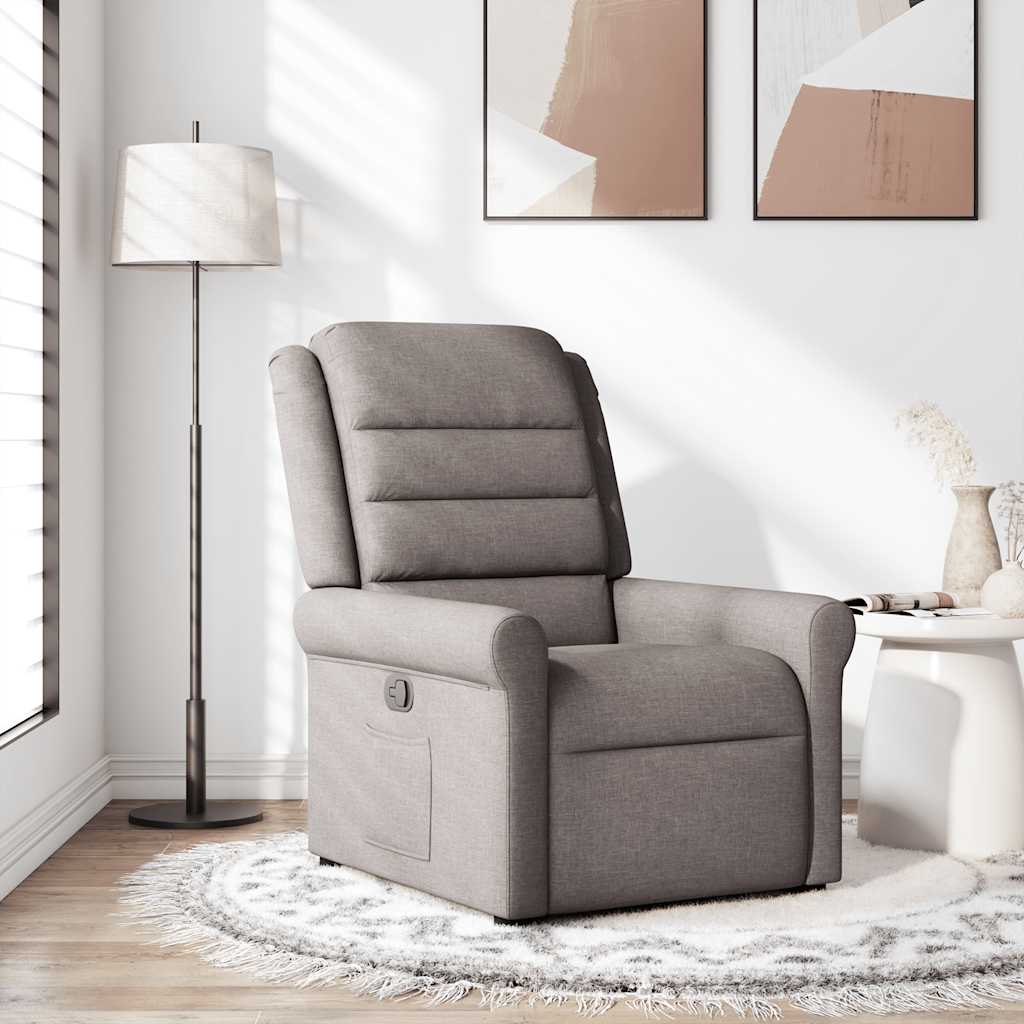 Vetonek Sillón reclinable de tela gris taupe