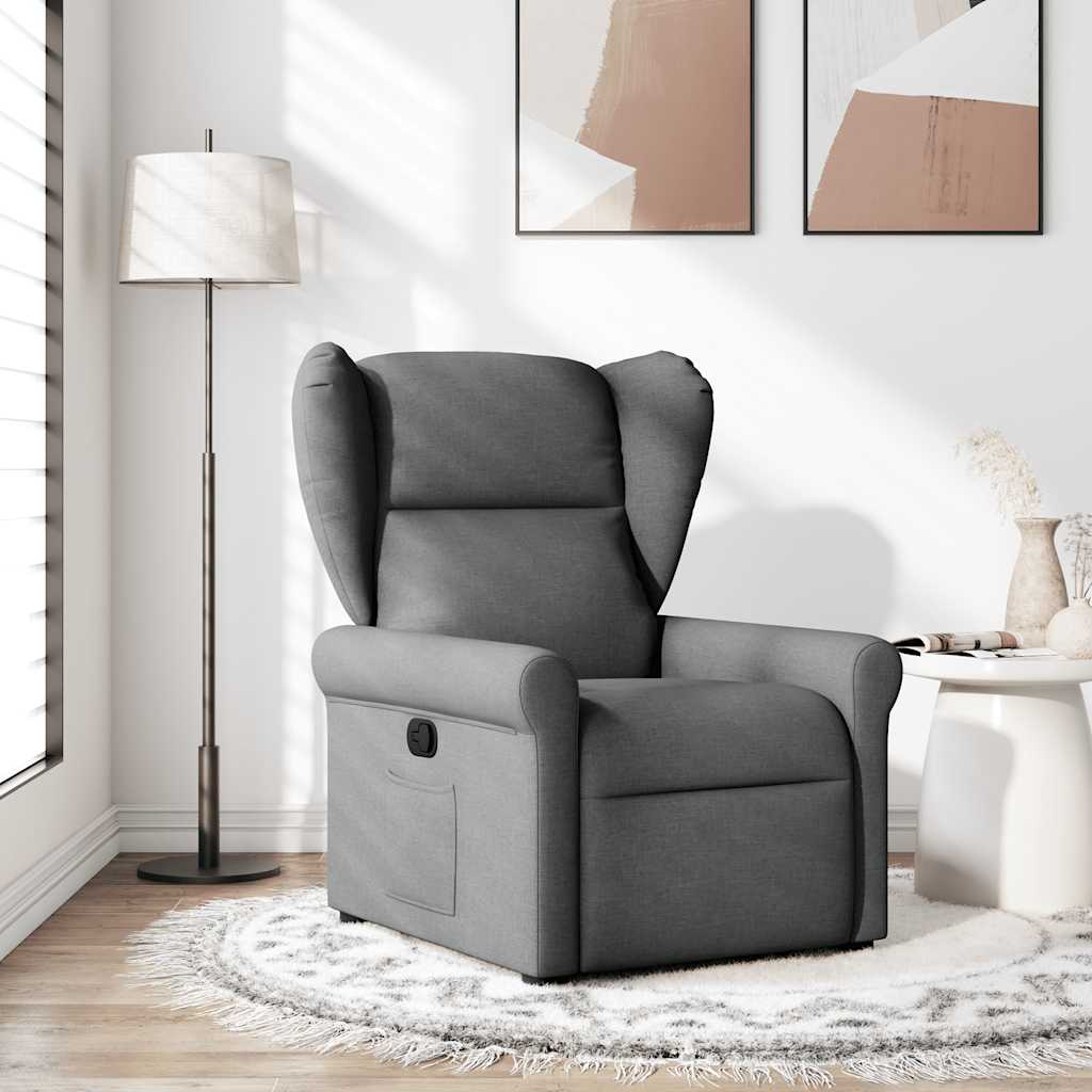 Vetonek Sillón reclinable de tela gris oscuro