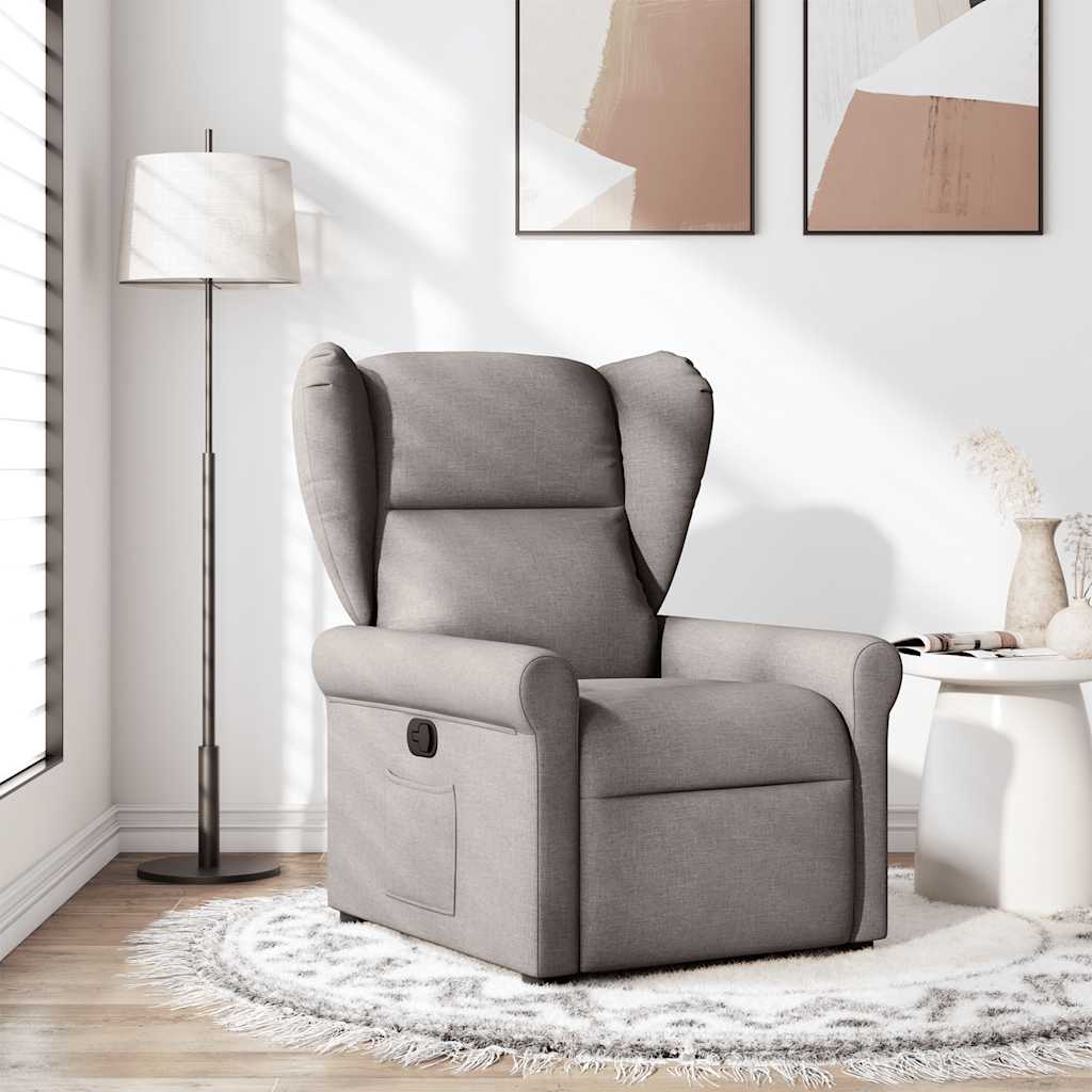 Vetonek Sillón reclinable de tela gris taupe