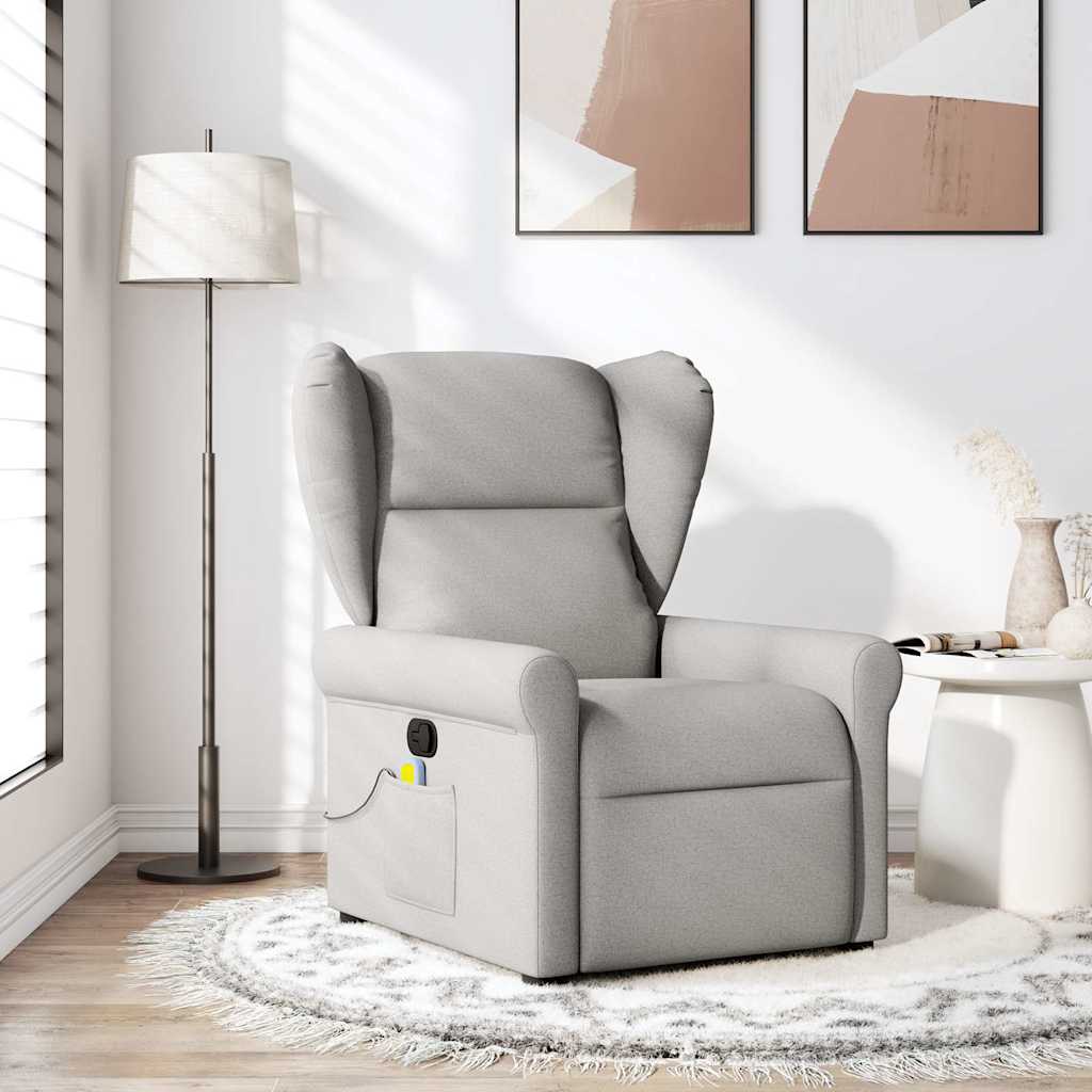 Vetonek Sillón de masaje reclinable de tela gris nube