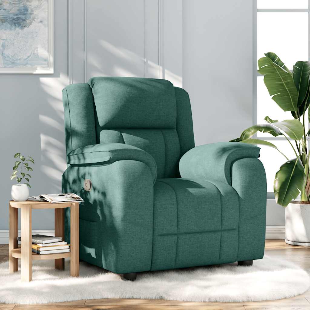 Vetonek Sillón reclinable de tela verde oscuro