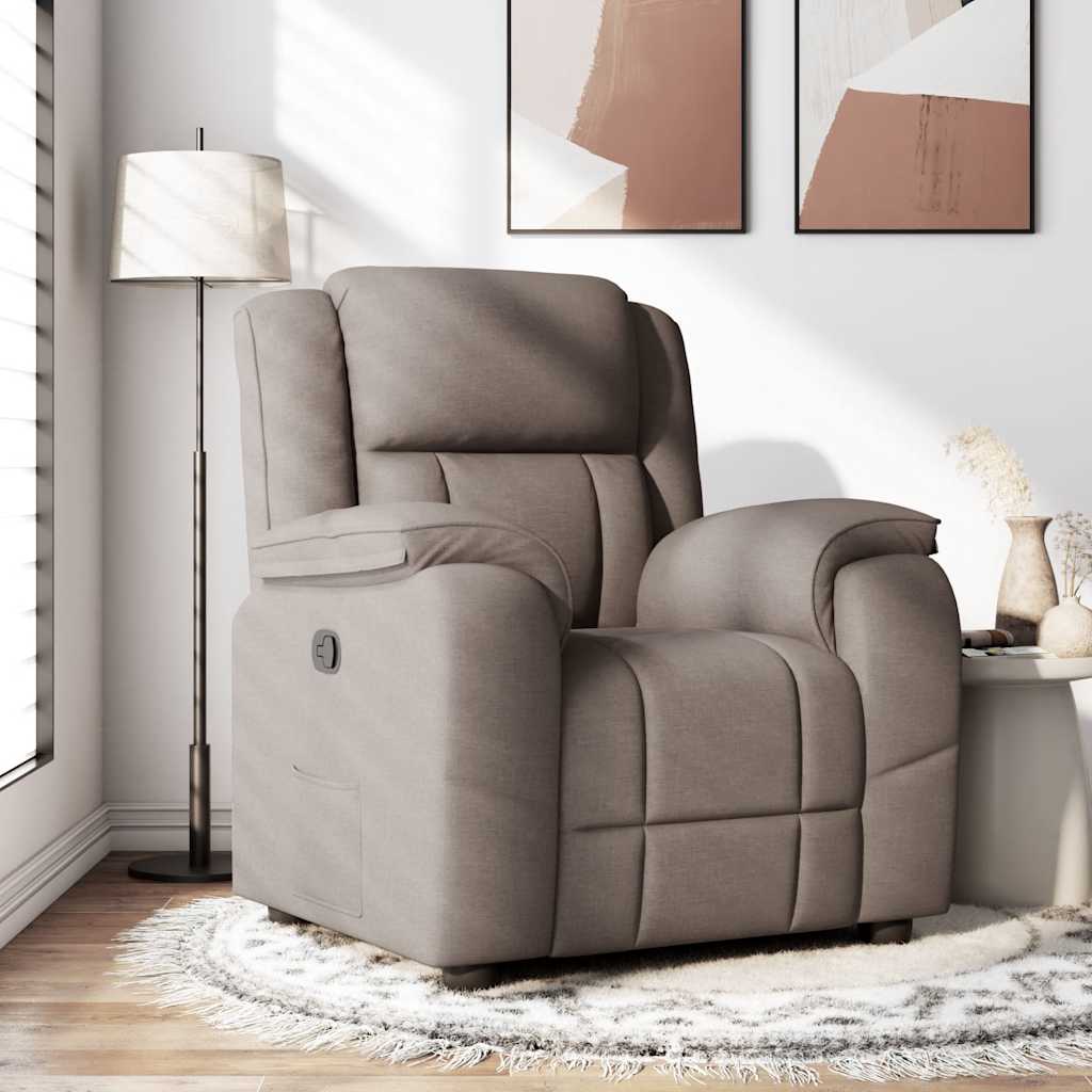 Vetonek Sillón reclinable de tela gris taupe