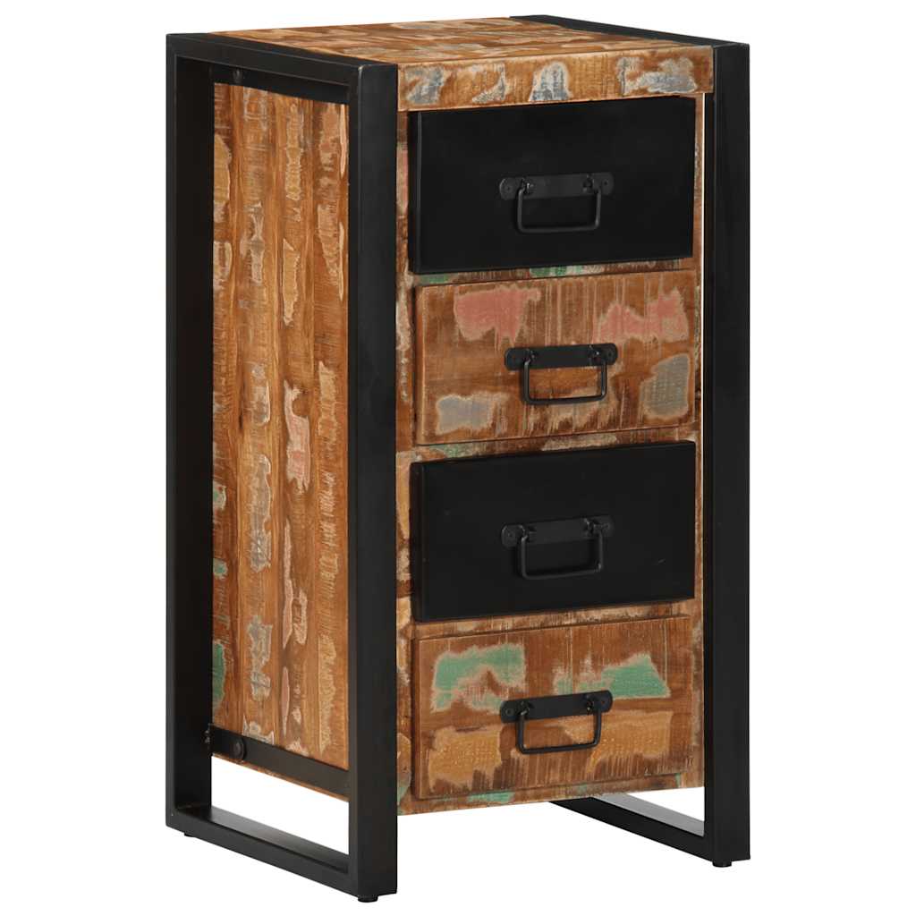 Cómoda de madera maciza reciclada multicolor 40x40x90 cm v9553 Vetonek