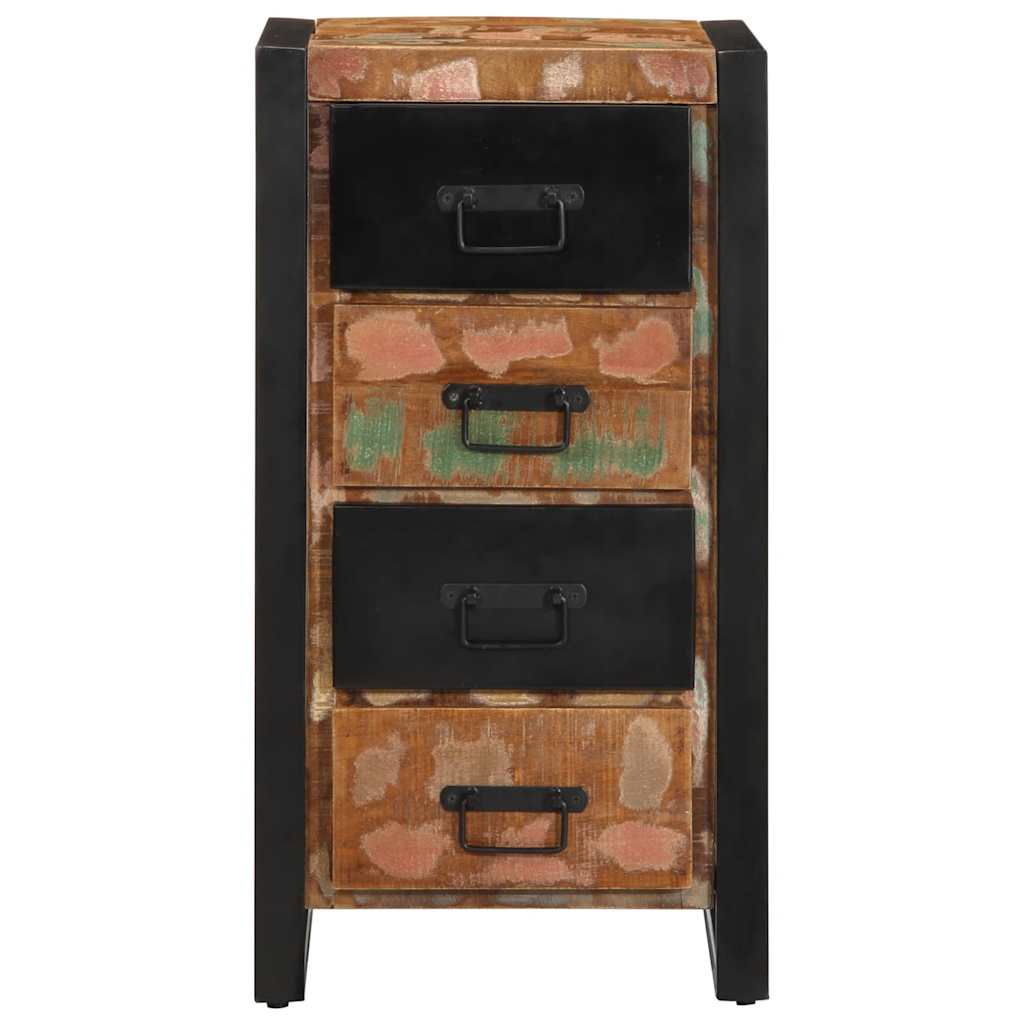 Vetonek Cómoda de madera maciza reciclada multicolor 40x40x90 cm