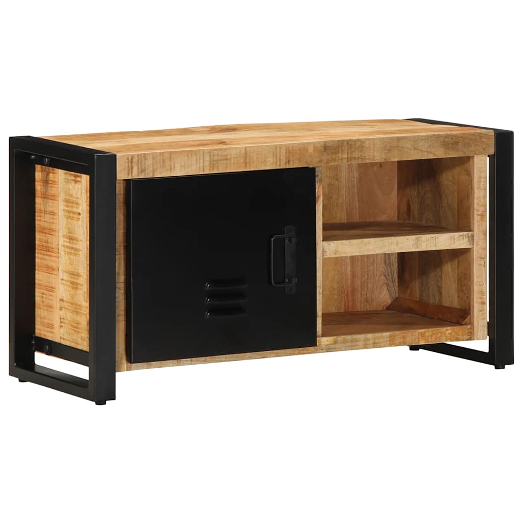 Vetonek Mueble de TV madera maciza de mango rugosa 80x30x40 cm