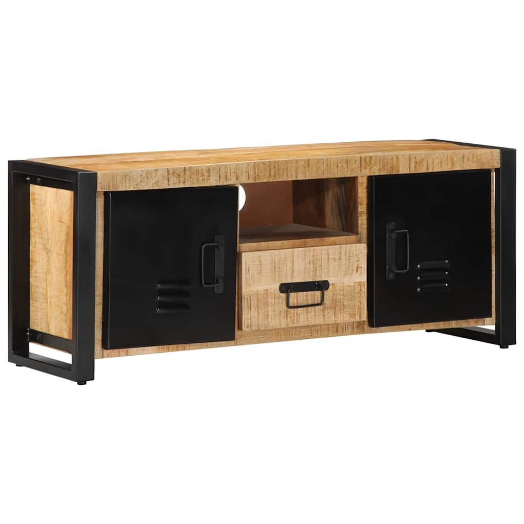 Vetonek Mueble de TV madera maciza de mango rugosa 100x30x40 cm