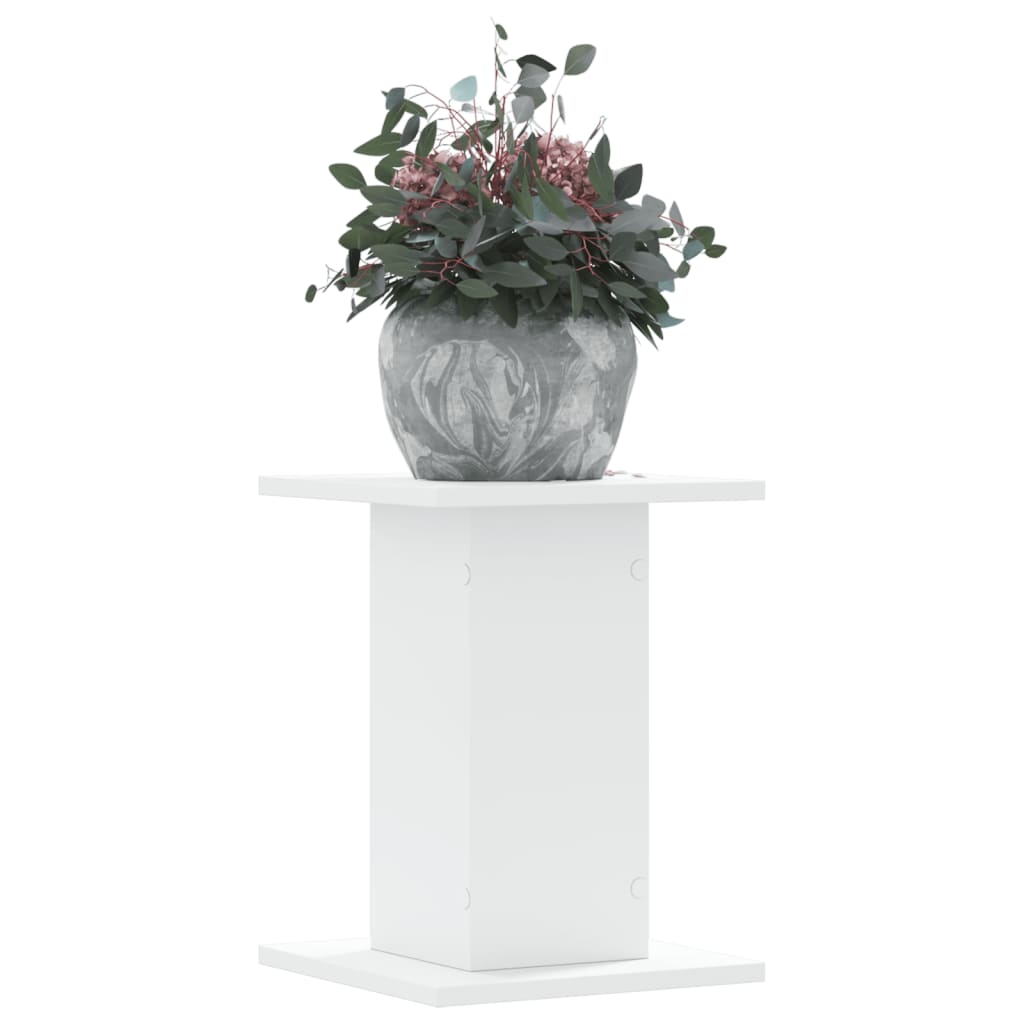 Vetonek Soportes de plantas 2 uds madera ingeniería blanco 30x30x40 cm