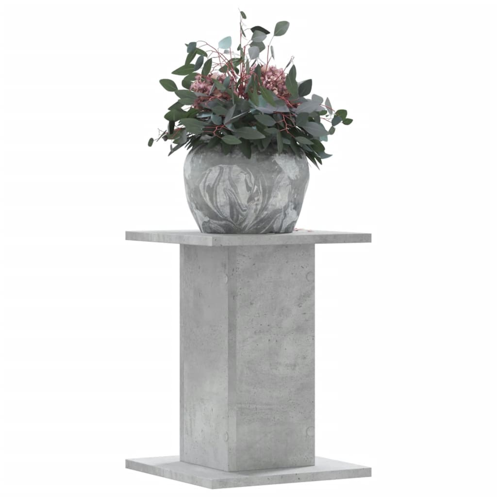 Vetonek Soportes para plantas 2 uds madera gris hormigón 30x30x40 cm