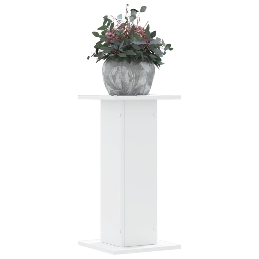 Vetonek Soportes de plantas 2 uds madera ingeniería blanco 30x30x60 cm