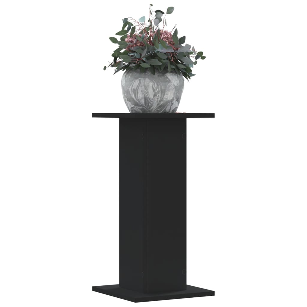 Vetonek Soportes de plantas 2 uds madera ingeniería negro 30x30x60 cm