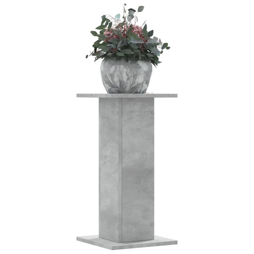 Vetonek Soportes de plantas 2 uds madera gris hormigón 30x30x60 cm