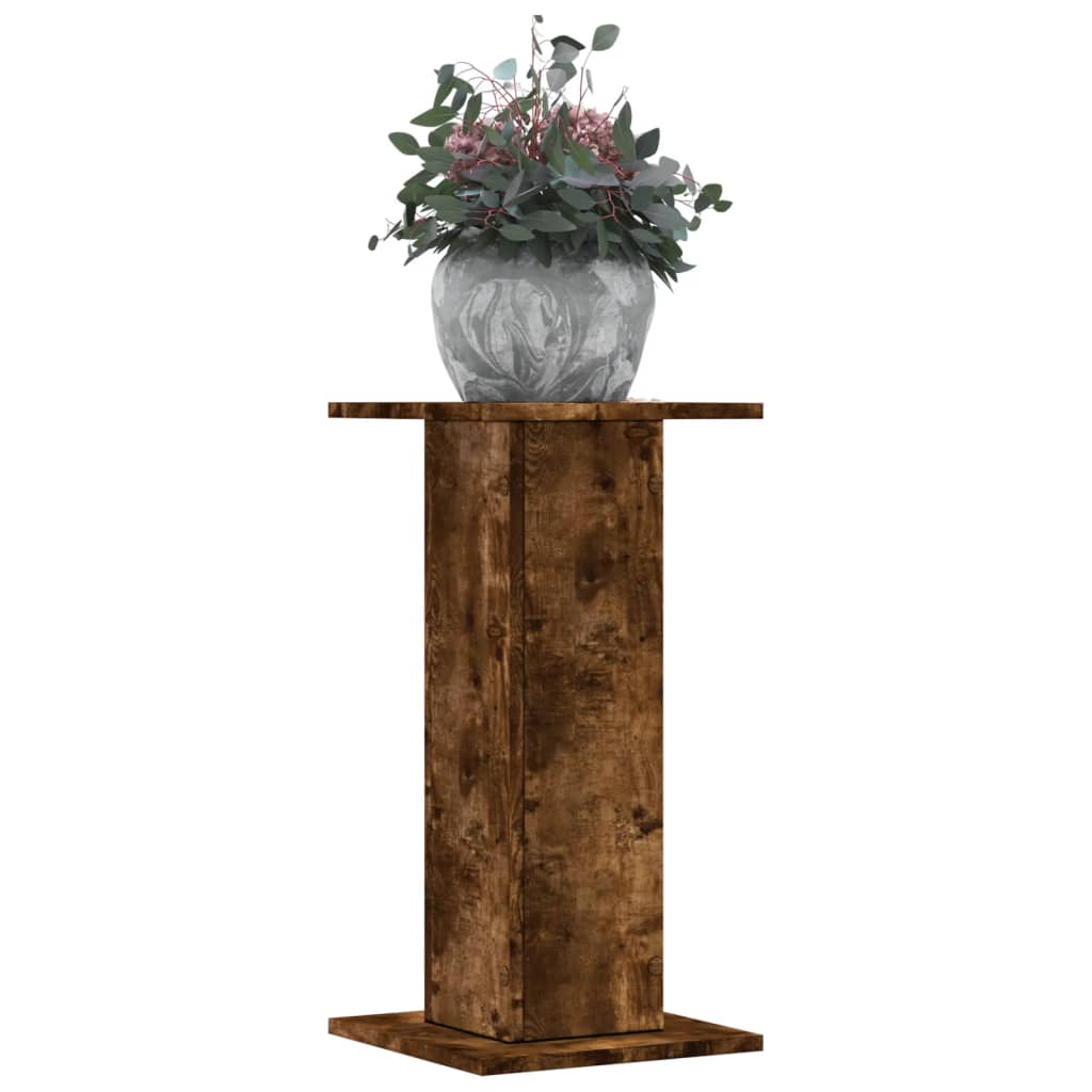 Vetonek Soportes de plantas 2 uds madera roble ahumado 30x30x60 cm