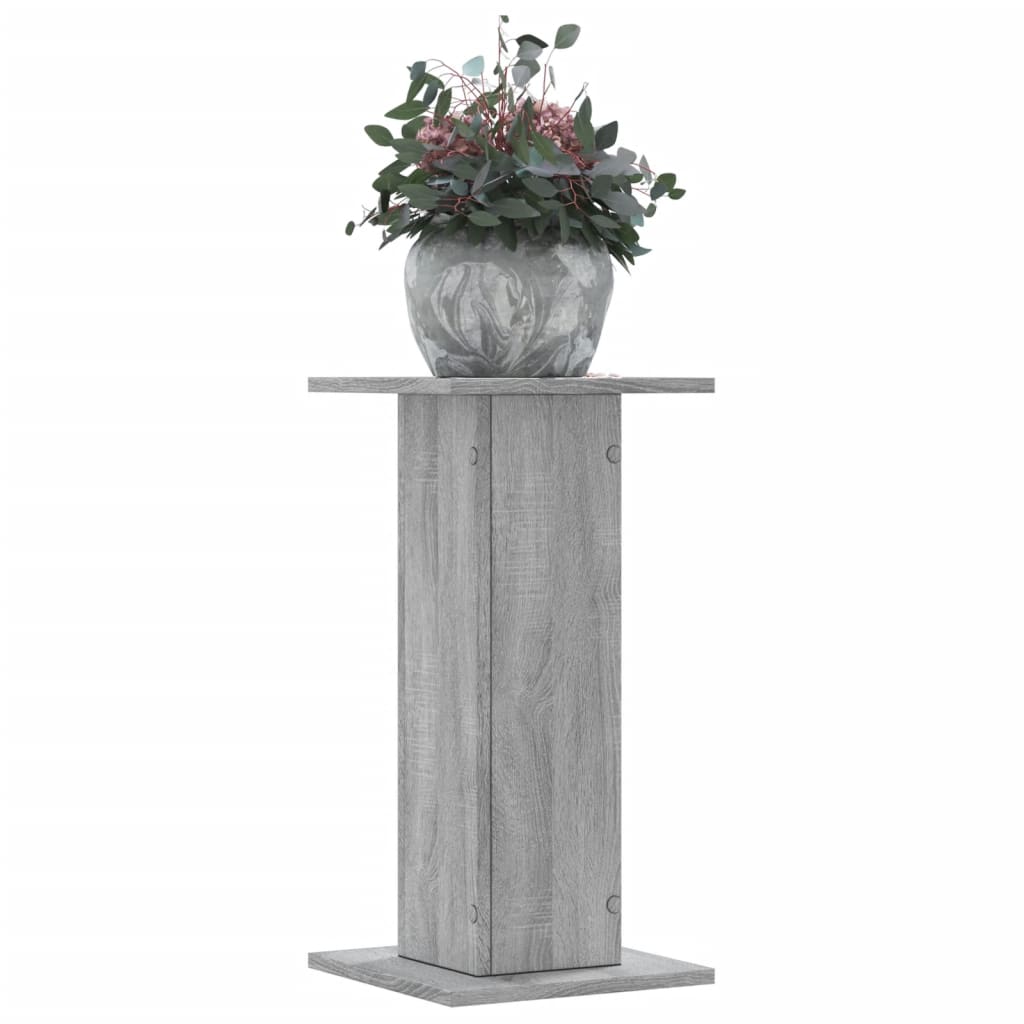 Vetonek Soportes de plantas 2 uds madera gris Sonoma 30x30x60 cm