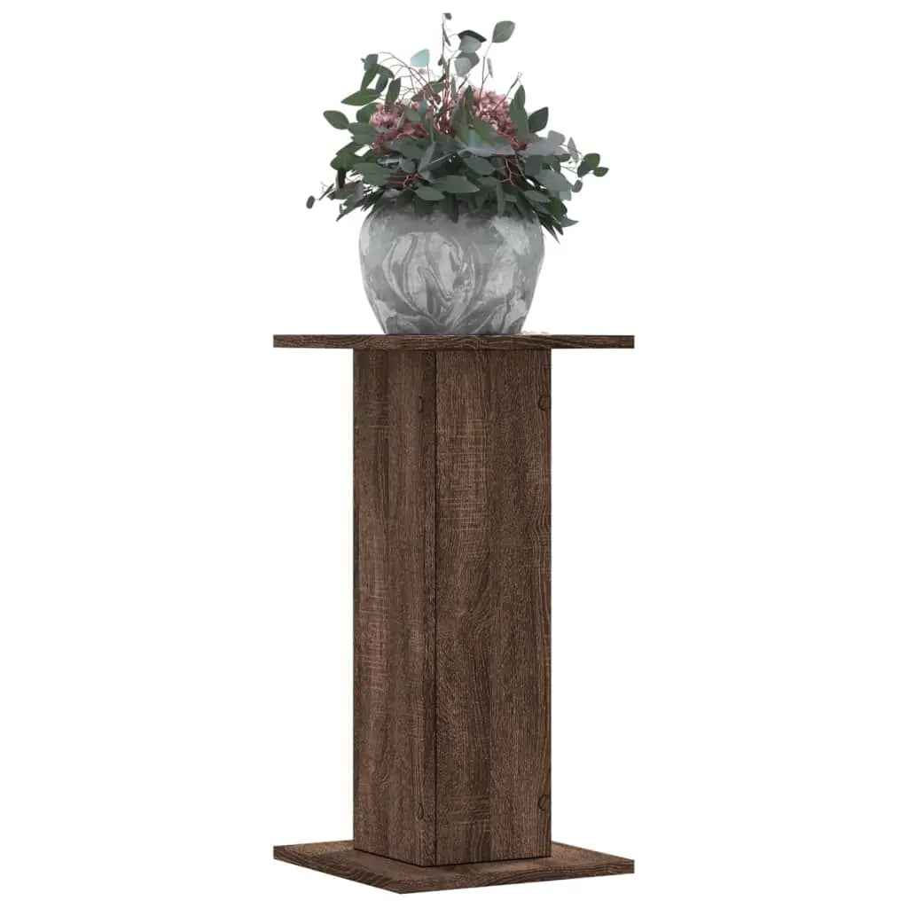 Vetonek Soportes de plantas 2 uds madera marrón roble 30x30x60 cm